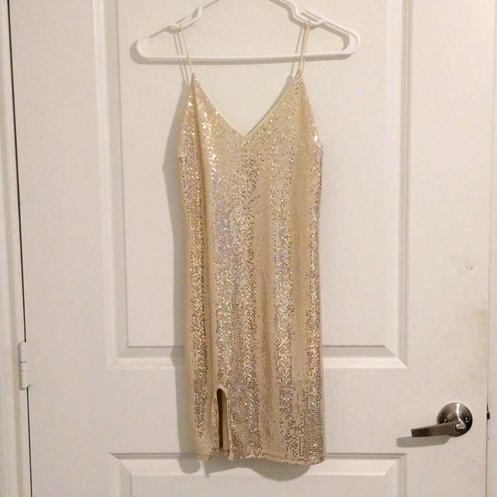 Sparkling nude color dress